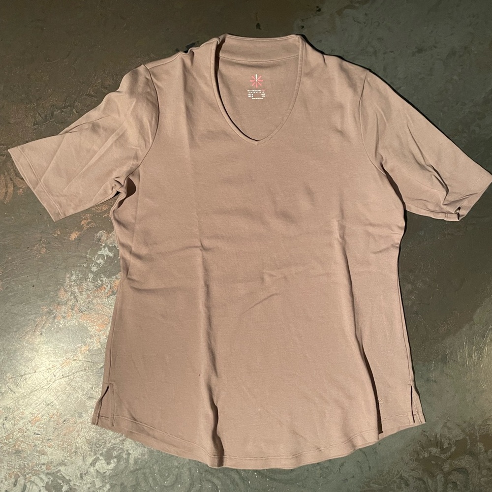 Isaac Mizrahi Taupe Essentials Tee